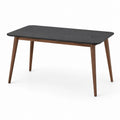 Tavolo da pranzo moderno 140 × 80 × 75 cm, nero effetto marmo e marrone