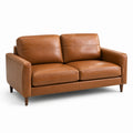 Divano moderno a 2 posti 180 × 88 × 86 cm effetto pelle marrone cognac